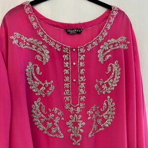 Chaudry Sheer Pink Embellished Tunic